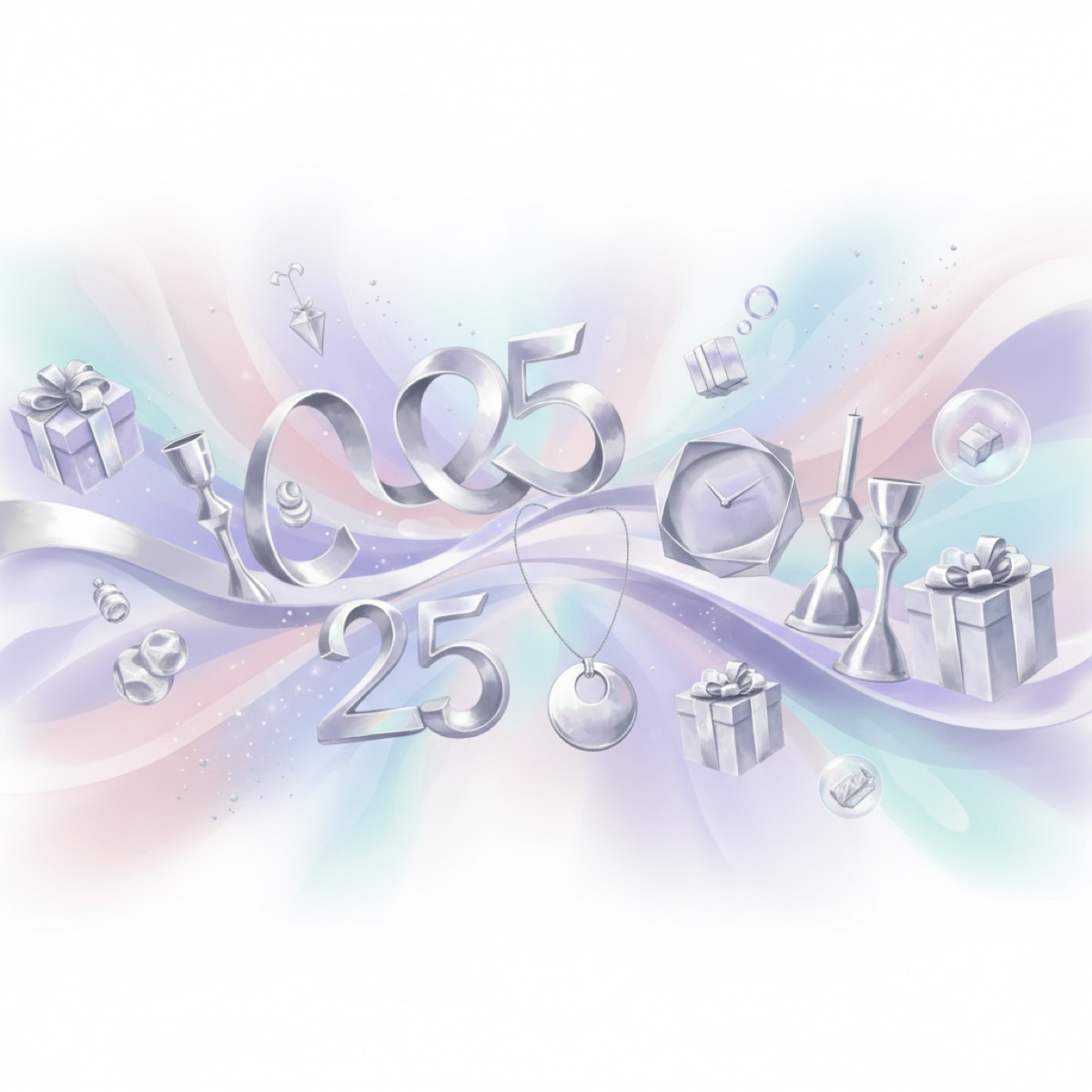 ของขวัญเงินครบรอบ 25 ปี สไตล์โมเดิร์น