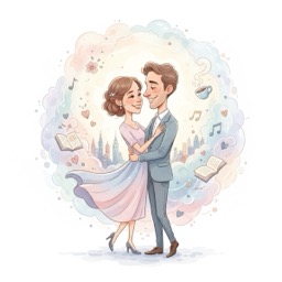 การ์ตูนคู่รักที่ทำขึ้นอย่างมีสไตล์
